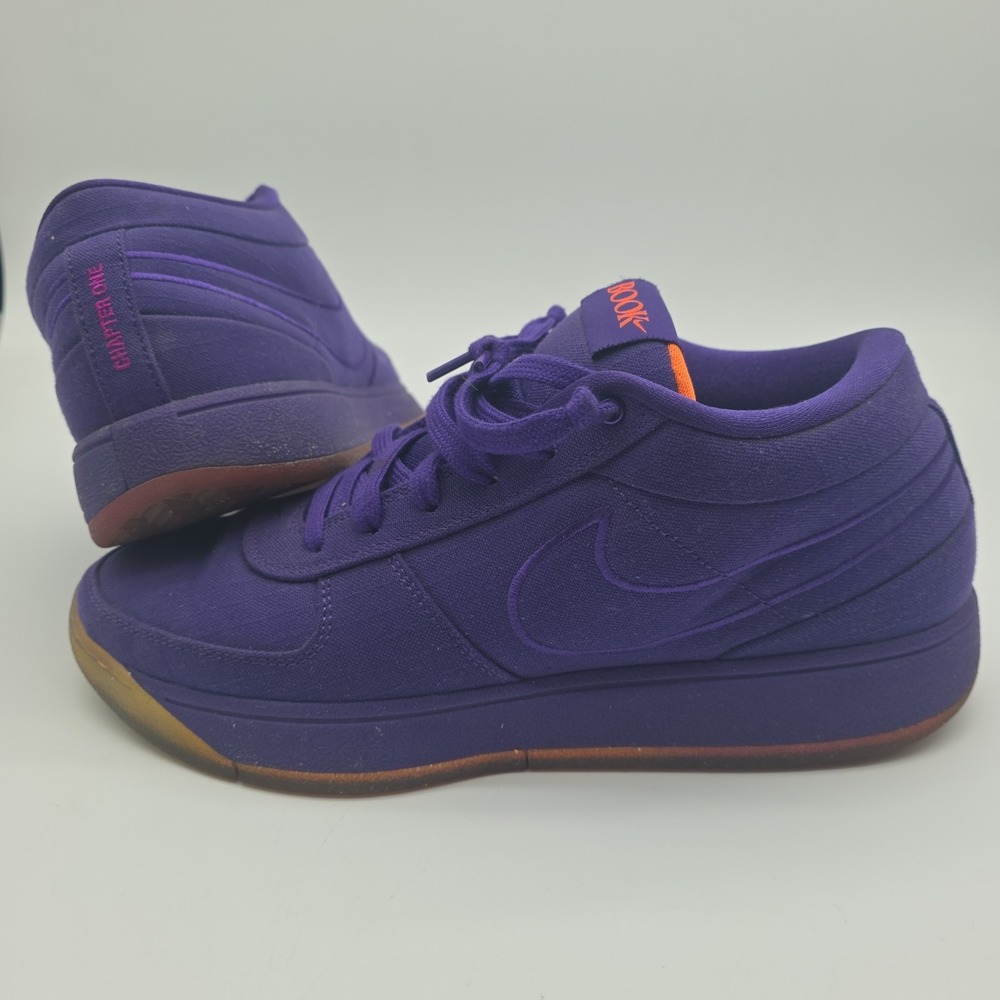 Nike Book 1 Men's Low Top Lace Up Athletic Sneaker Solid Purple Orange Size 10